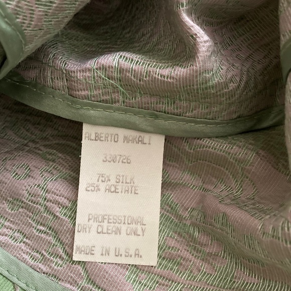 Vtg USA Made 75% Silk Paisley Jacquard Trench Coat - Picture 12 of 12